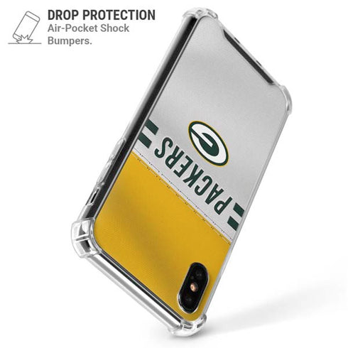 NFL Green Bay Packers White Striped iPhone XS Max Clear Case